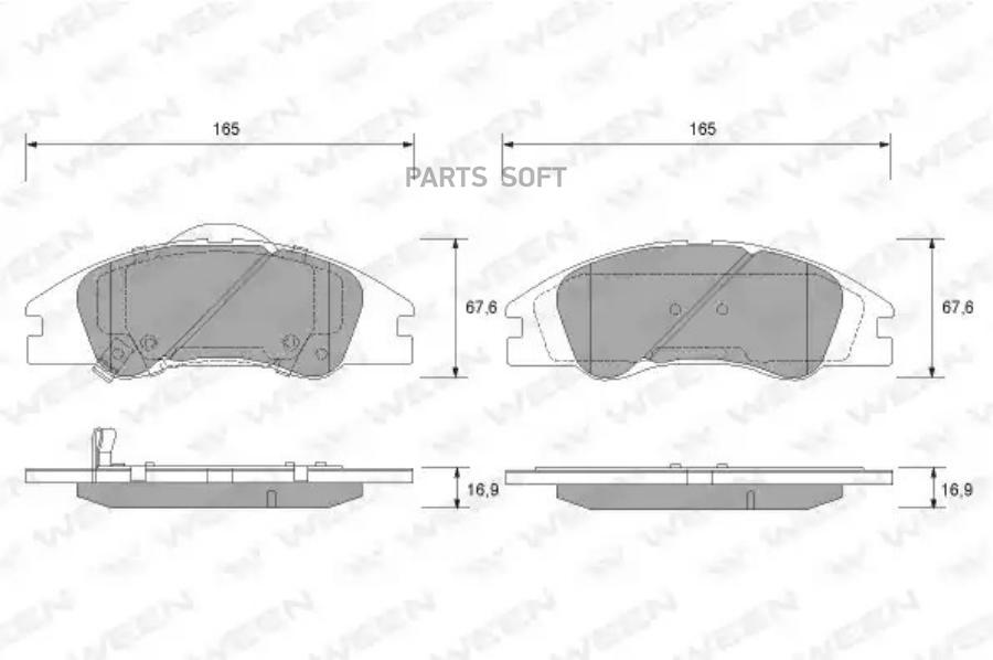 

Колодки тормозные дисковые передние KIA Cerato (LD) WEEN 151-1169 1шт WEEN