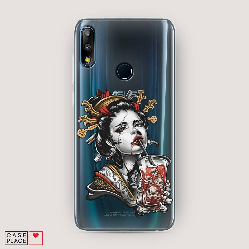 

Чехол на Asus Zenfone Max Pro (M2) ZB631KL "Опасная гейша", Красный;черный;серый, 43850-4