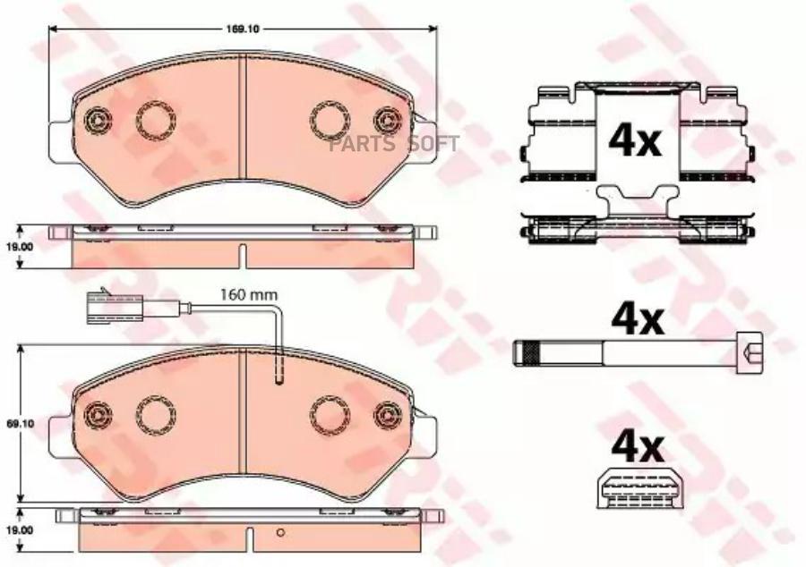 

Колодки Тормозные Citroen Jumper/Fiat Ducato/Peugeot Boxer R16" 06- Передние TRW арт. GDB2