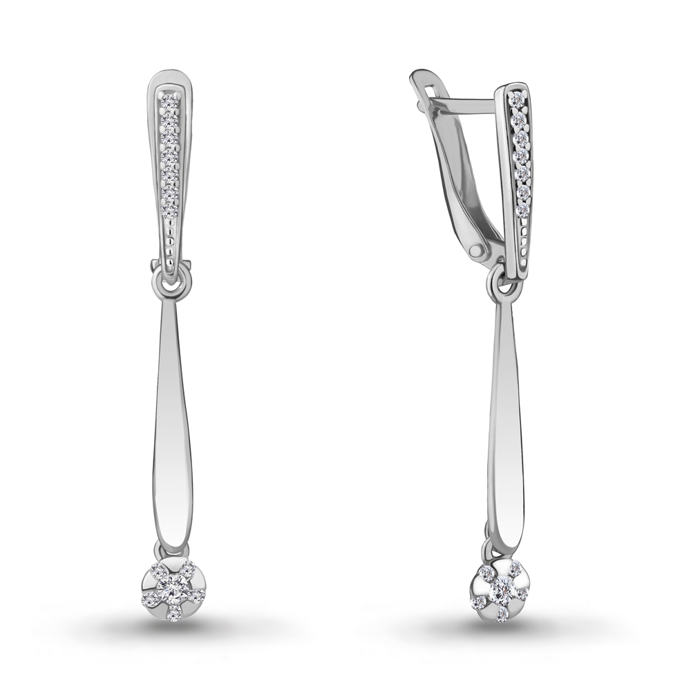 

Серьги из серебра с фианитом Aquamarine Aquamarine 46829А_925_р, 46829А_925_р
