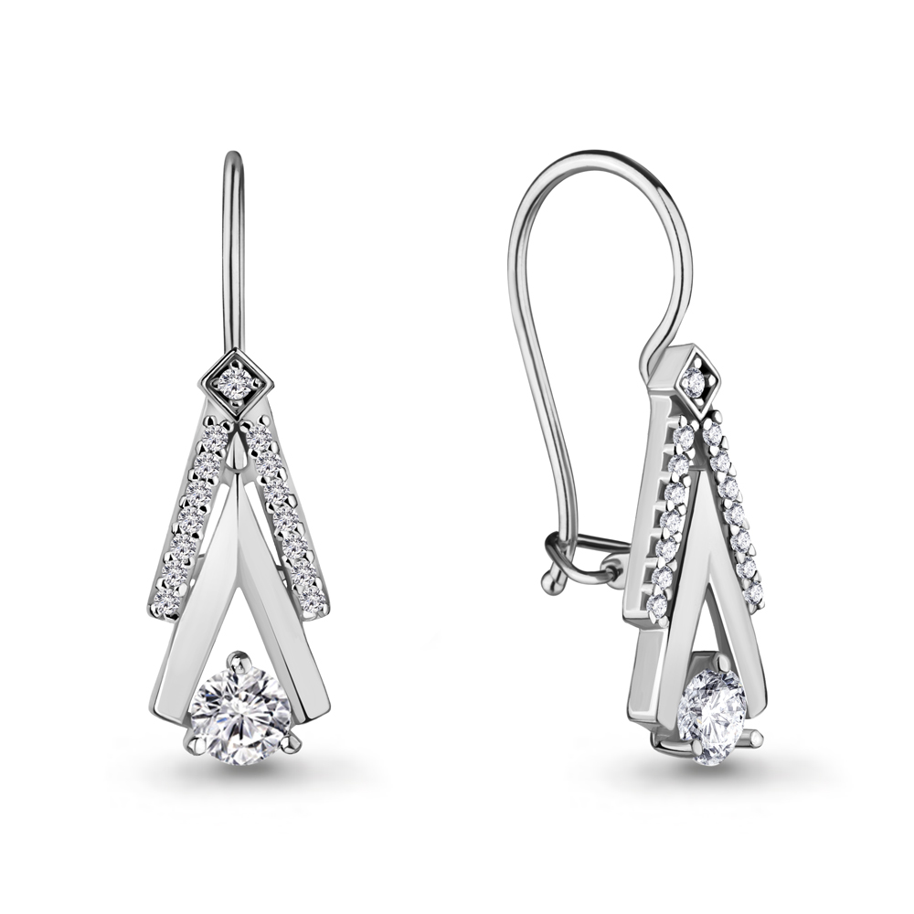 

Серьги из серебра с фианитом Aquamarine Aquamarine 46815А_925_р, 46815А_925_р