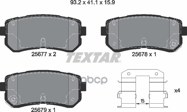 

Тормозные колодки Textar дисковые 2567701