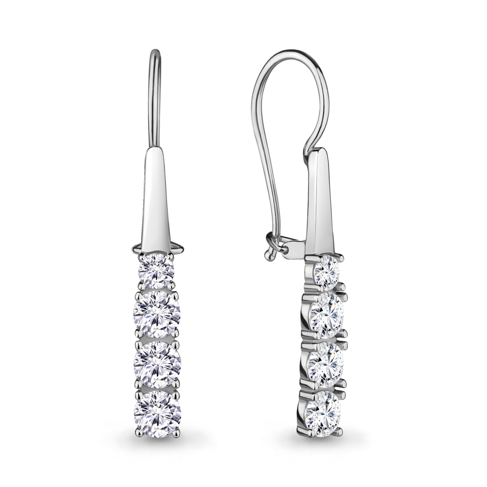 

Серьги из серебра с фианитом Aquamarine Aquamarine 46811А_925_р, 46811А_925_р