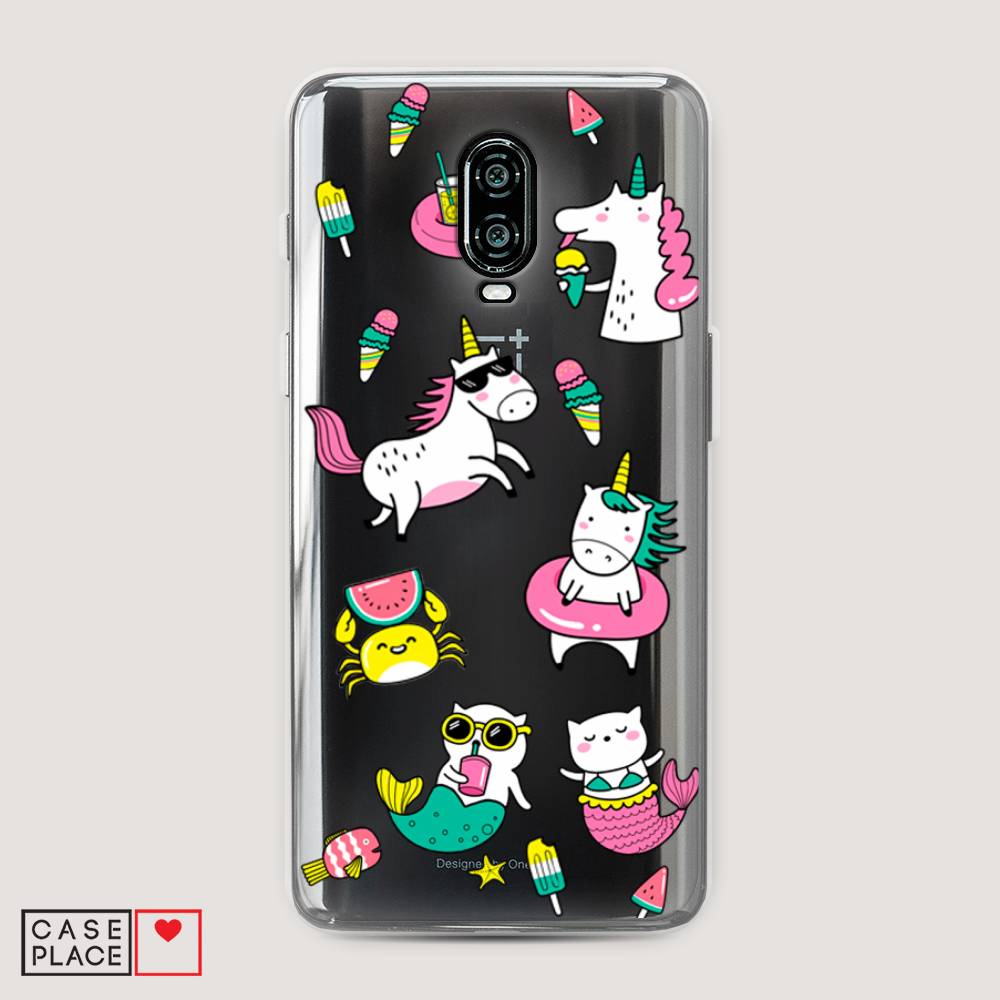 

Чехол Awog на Oneplus 6T / ВанПлас 6T "На отдыхе", Белый;голубой;розовый, 150650-2