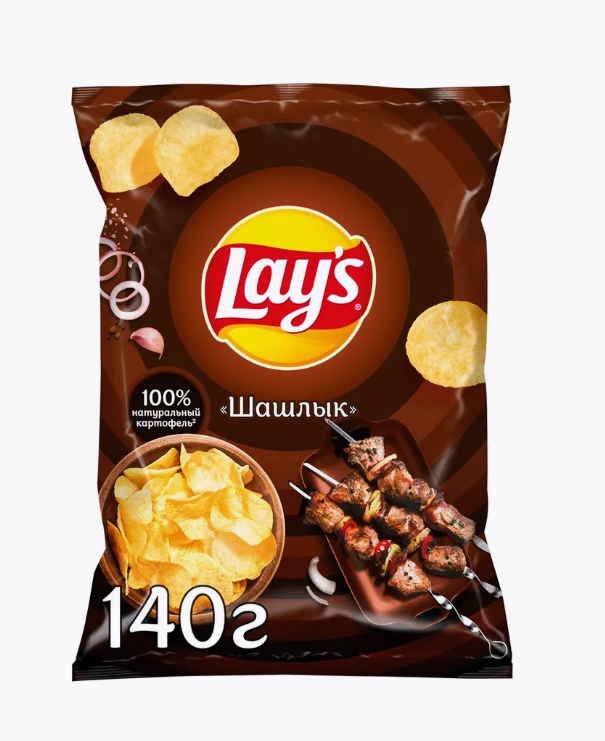 

Картофельные чипсы Lays "Шашлык" 140 гр. 5 шт. Лейс, Laysшашлык