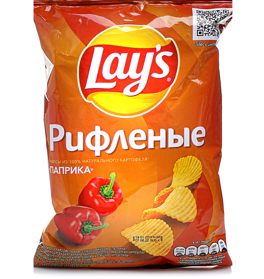 Картофельные чипсы Lays рифленые 