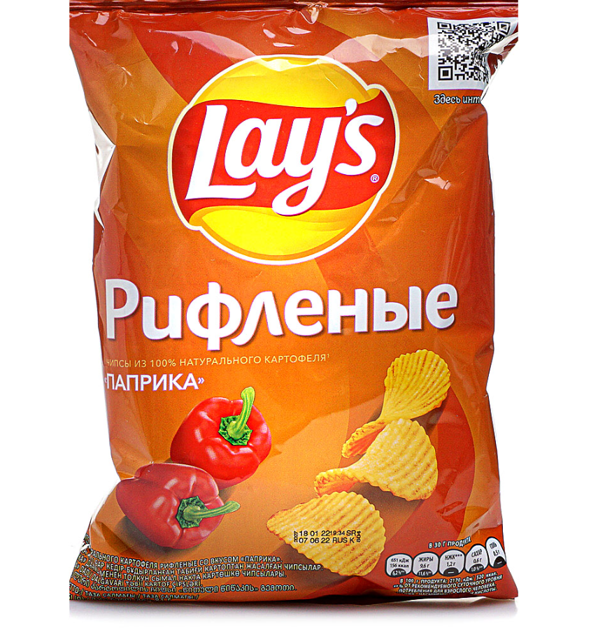 

Картофельные чипсы Lays рифленые "Паприка" 140 гр. 10 шт. Лейс, Laysпаприка