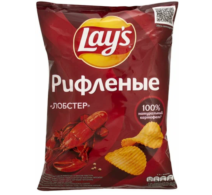 

Картофельные чипсы Lays рифленые "Лобстер" 140 гр. 10 шт. Лейс, Lays2