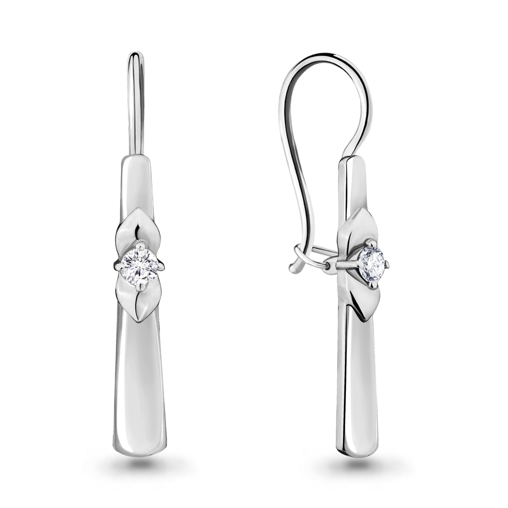 

Серьги из серебра с фианитом Aquamarine Aquamarine 46806А_925_р, 46806А_925_р