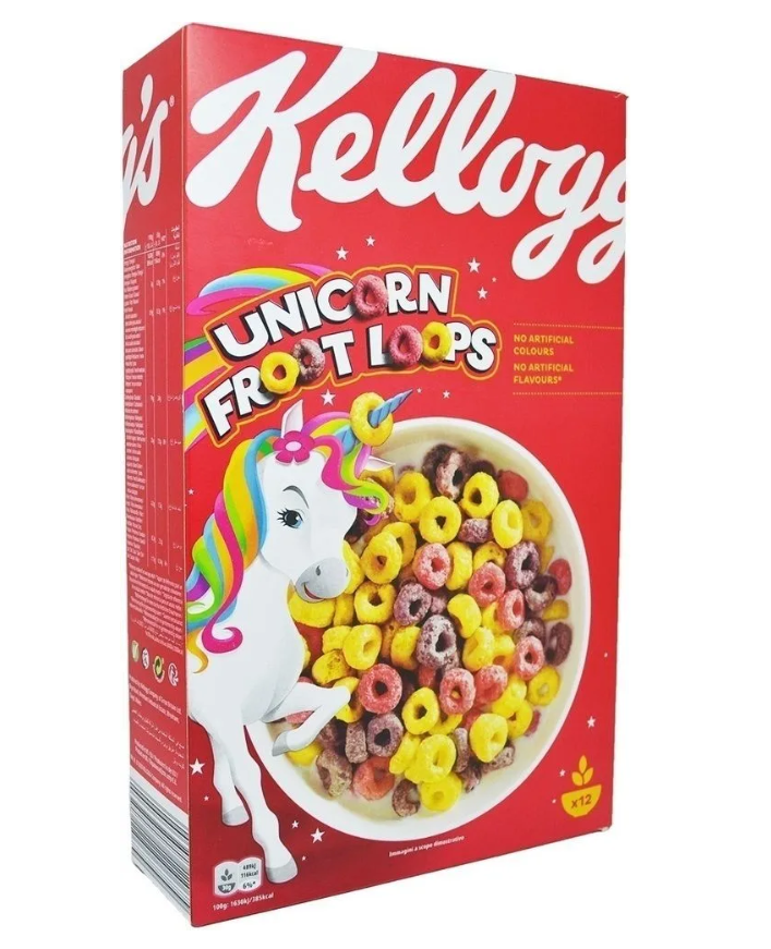 

Kelloggs Готовый завтрак подушечки хрустящие Фрут Лупс 375 гр., kel