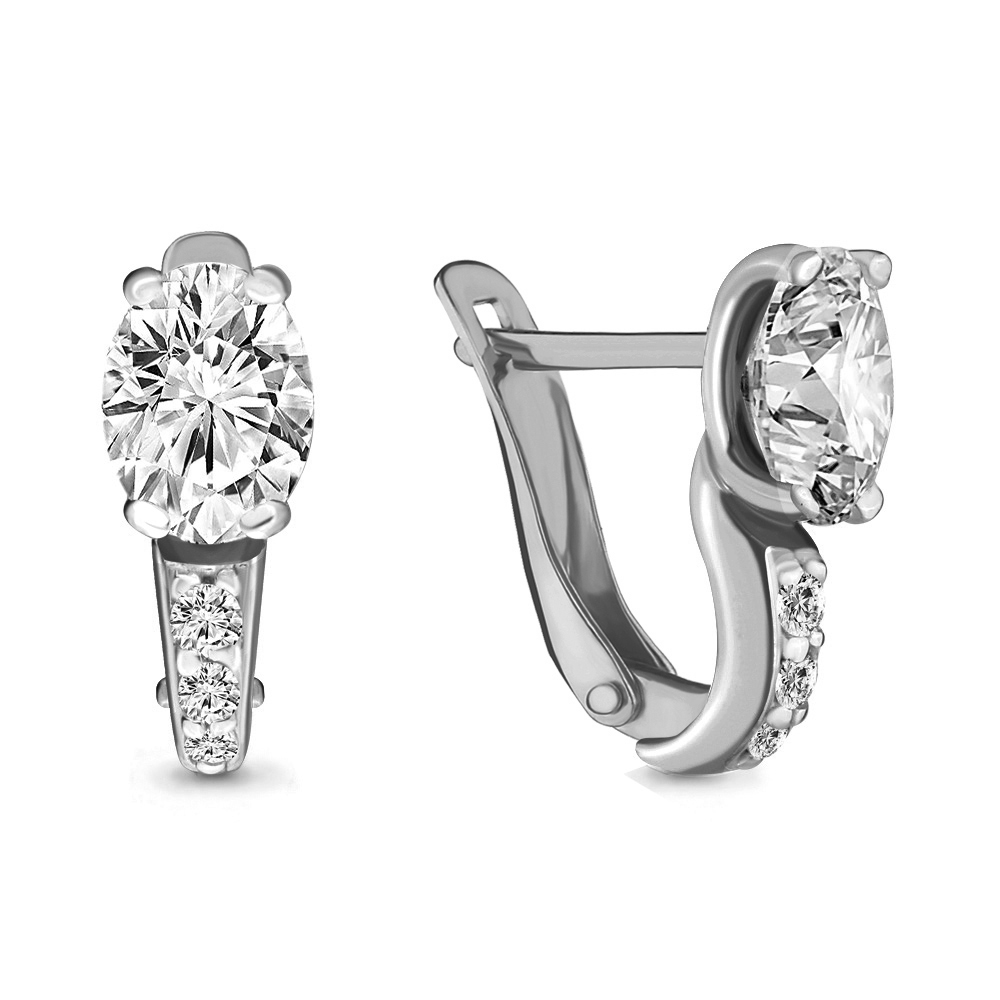 

Серьги из серебра с фианитом Aquamarine Aquamarine 46730А_925_р, 46730А_925_р