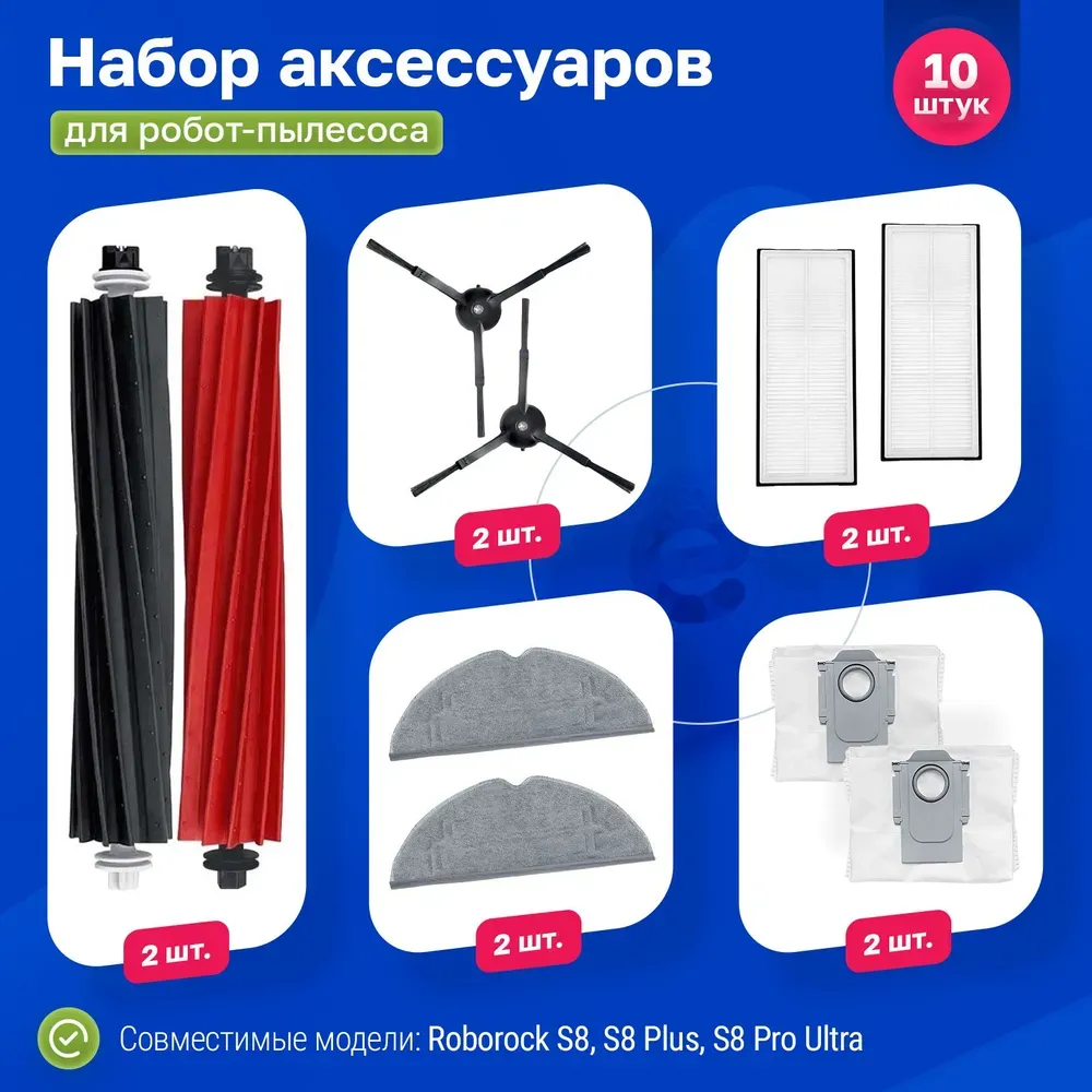

Комплект аксессуаров для роботов-пылесосов FILTERIX F100396, F100396