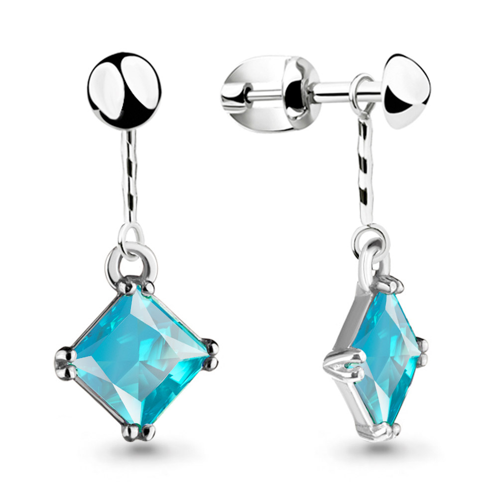 

Серьги из серебра со стеклом Aquamarine Aquamarine 46678101Н_925_р, 46678101Н_925_р
