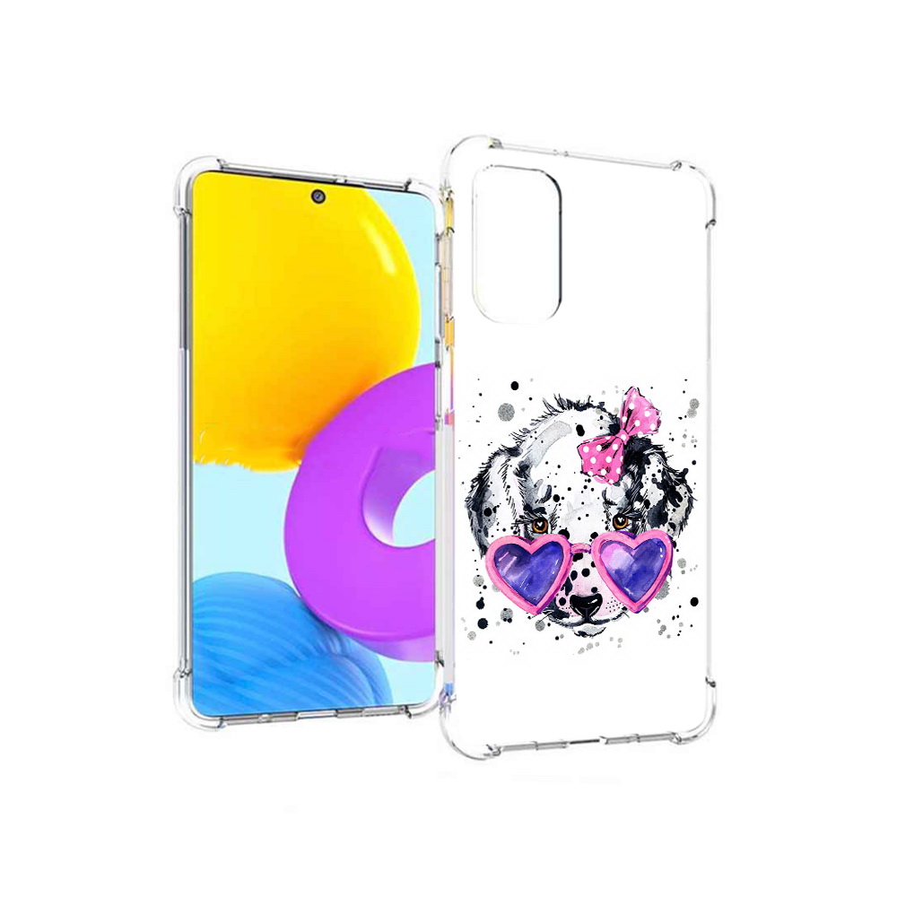 

Чехол MyPads Tocco для Samsung Galaxy M52 5G долматинец в очках (PT226932.542.337), Прозрачный, Tocco