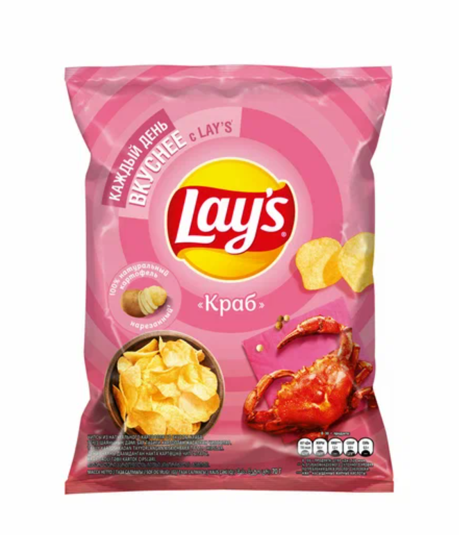 

Картофельные чипсы Lays "Краб" 70 гр. 5 шт. Лейс, Lays_Краб