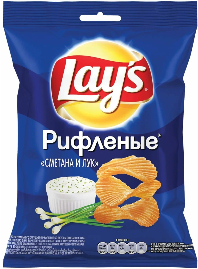 Картофельные чипсы Lays рифленые 