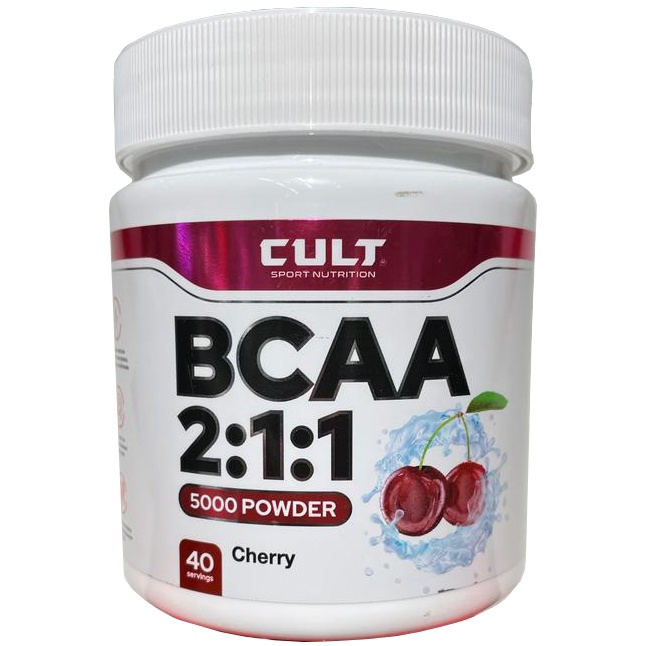 Незаменимые аминокислоты Cult BCAA 2:1:1 5000 Powder - 200 грамм, вишня
