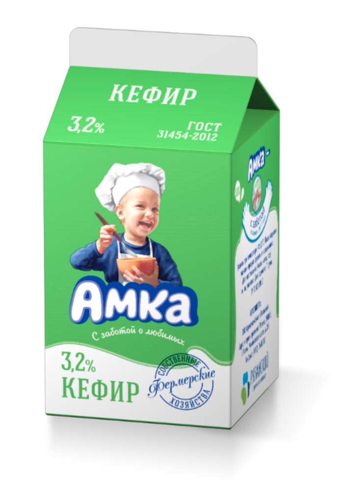 Кефир Амка 3,2% БЗМЖ 0,45 л