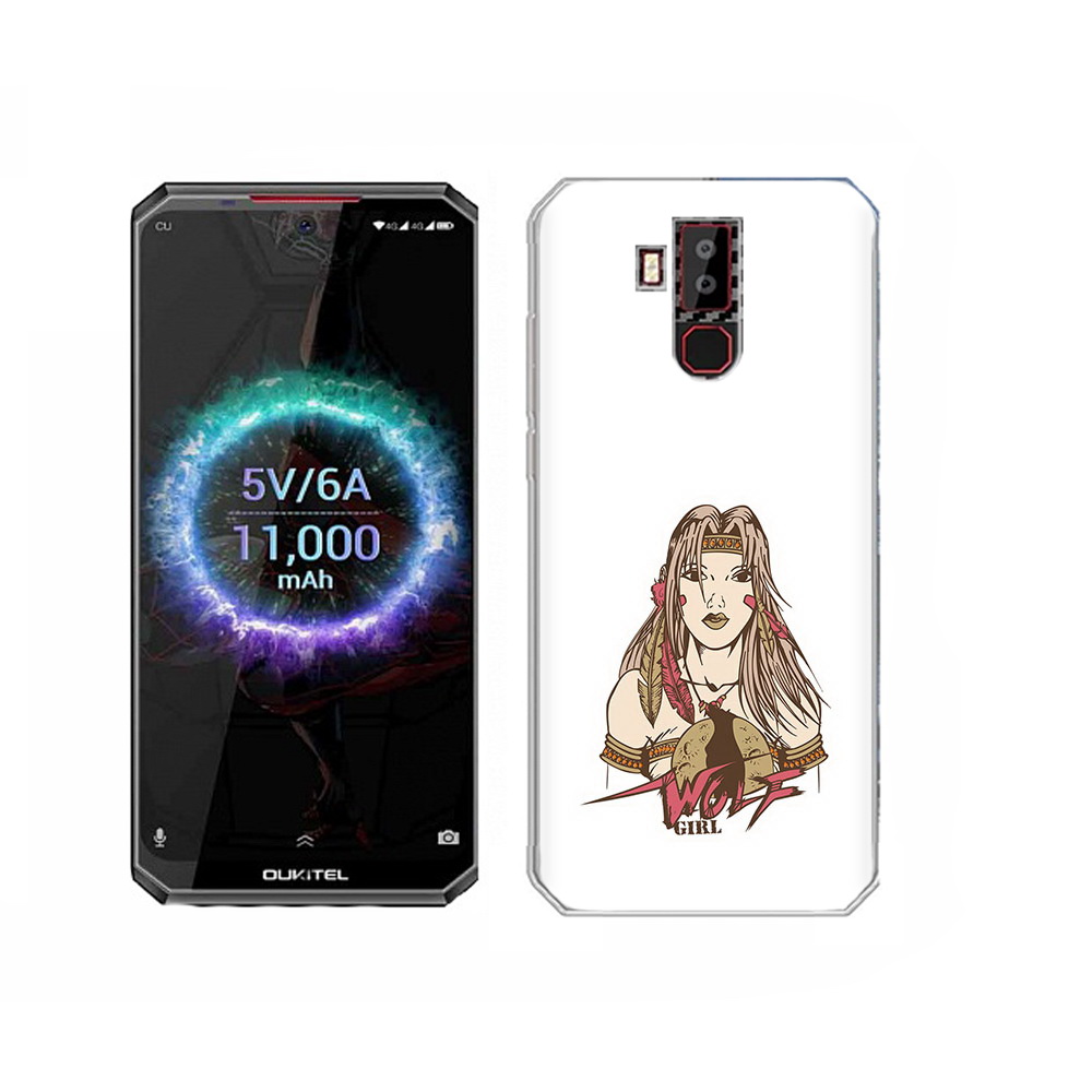 

Чехол MyPads Tocco для Oukitel K13 Pro девушка волк, Прозрачный, Tocco