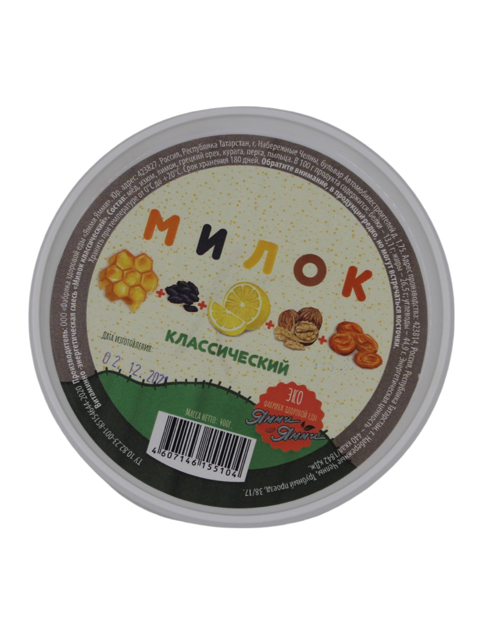 

Витаминном-энергетическая смесь МИЛОК 400г/мед/пыльца/без сахара/натурльная ЭКО сладость