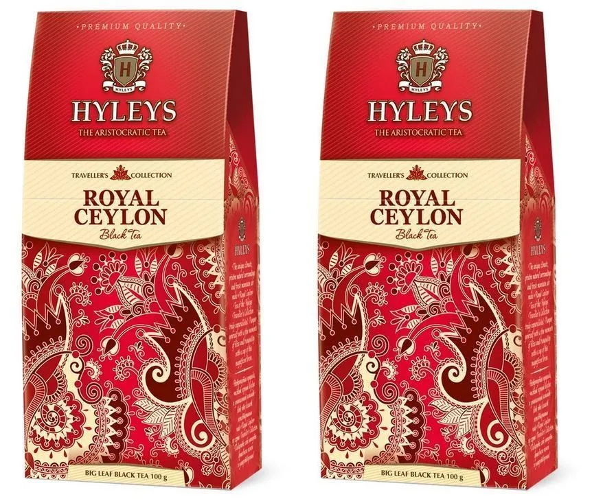 

Чай HYLEYS листовой черный Роял Цейлон, 100 г х 2 шт, черный