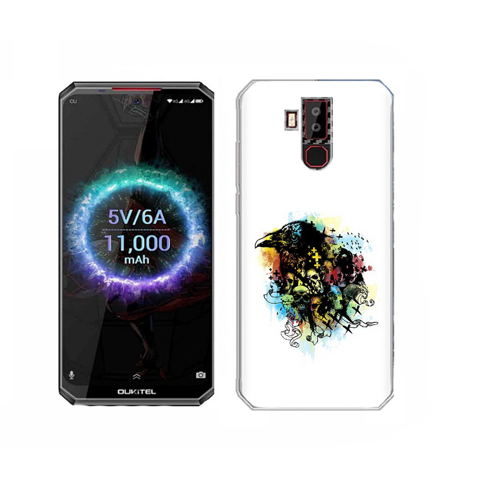 

Чехол MyPads Tocco для Oukitel K13 Pro ворон и черепа, Прозрачный, Tocco