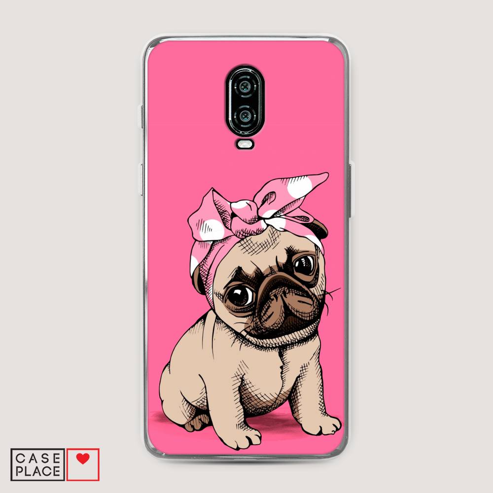 

Чехол Awog на Oneplus 6T / ВанПлас 6T "Dog Pin-Up", Розовый;бежевый, 150650-2
