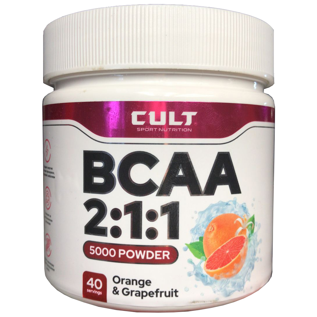 фото Бцаа cult bcaa 2:1:1 5000 powder - 200 грамм, апельсин cult sport nutrition