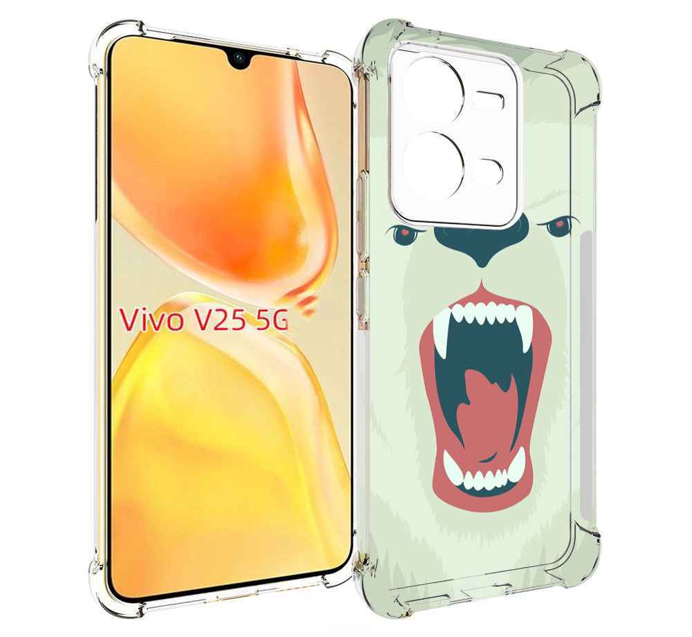 

Чехол MyPads белый-медведь для Vivo V25 5G / V25e, Прозрачный, Tocco