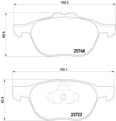 

Тормозные колодки brembo передние дисковые p24158