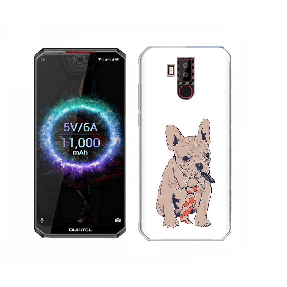 

Чехол MyPads Tocco для Oukitel K13 Pro бульдог с сигарой, Прозрачный, Tocco