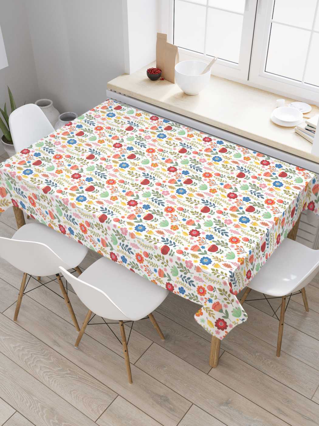 

Скатерть прямоугольная JoyArty "Разноцветная поляна цветов" из сатена, 120x145 см, Голубой, Разноцветная поляна цветов