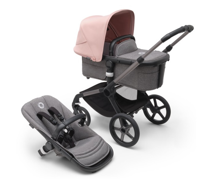 

Коляска Bugaboo 2 в 1 Fox 5 шасси Graphite graphite,grey melange,morning pink, 1564992