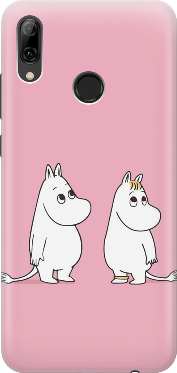 

Чехол на Honor 10 Lite/Huawei P Smart (2019) "Муми-тролли на розовом", Белый;розовый, 5884