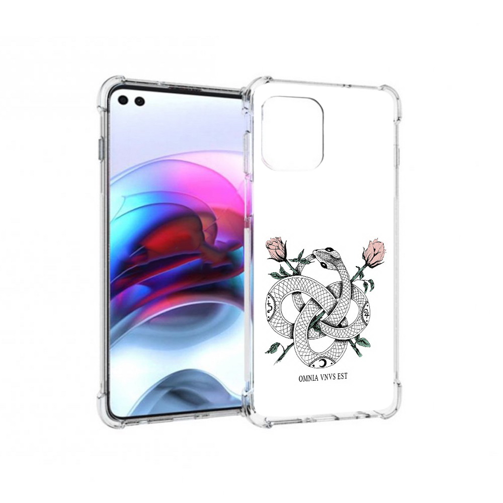 

Чехол MyPads Tocco для Motorola Edge нарисованная змея абстракция (PT157712.351.502), Прозрачный, Tocco