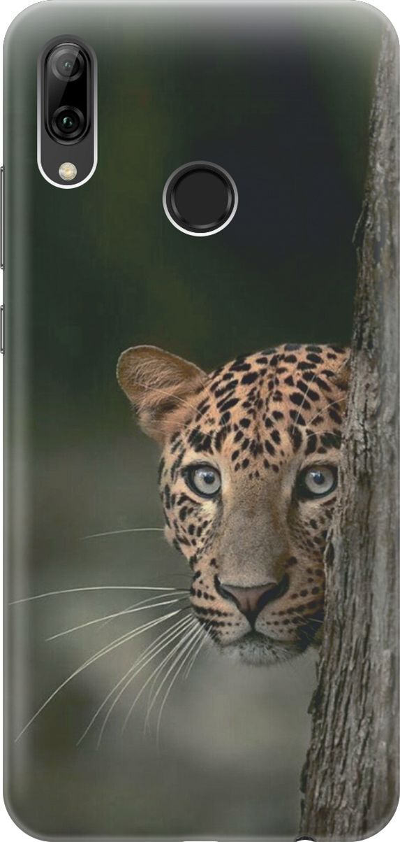 

Чехол на Honor 10 Lite/Huawei P Smart (2019) "Подглядывающий леопард", Зеленый;коричневый, 5883
