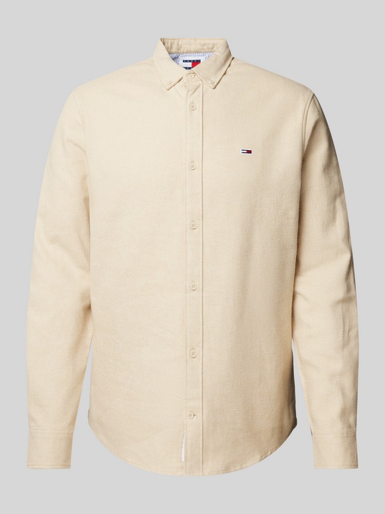 

Рубашка мужская Tommy Jeans DM0DM20460 бежевая M, Бежевый, DM0DM20460