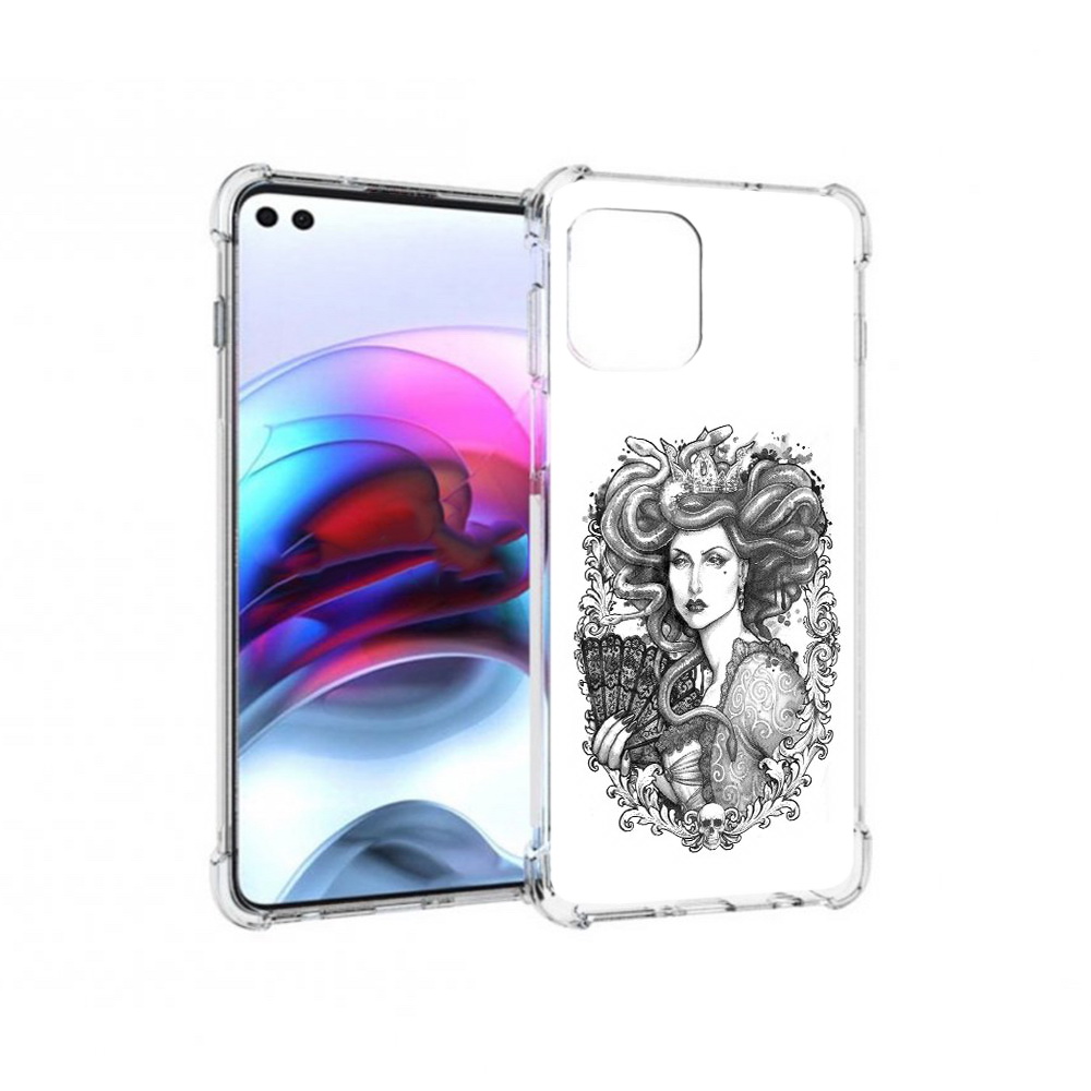 

Чехол MyPads Tocco для Motorola Edge медуза черно белый (PT157712.351.472), Прозрачный, Tocco