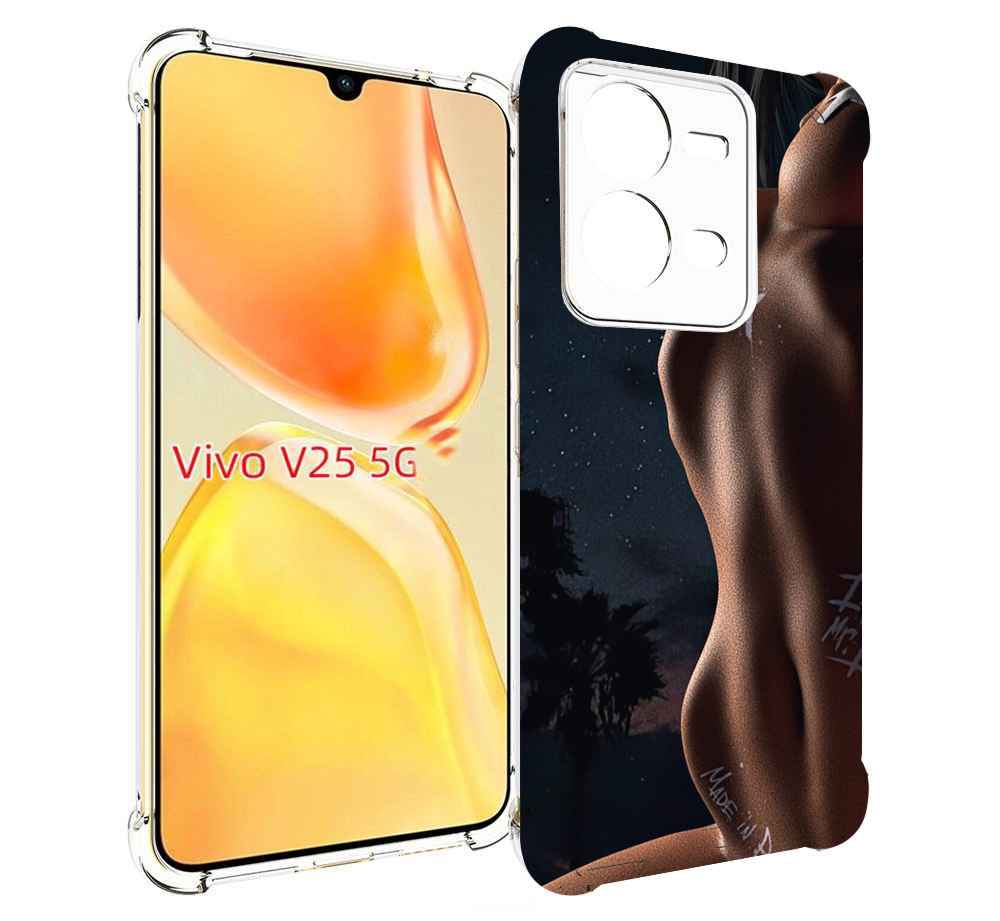 

Чехол MyPads белые-татуировки-на-теле для Vivo V25 5G / V25e, Прозрачный, Tocco
