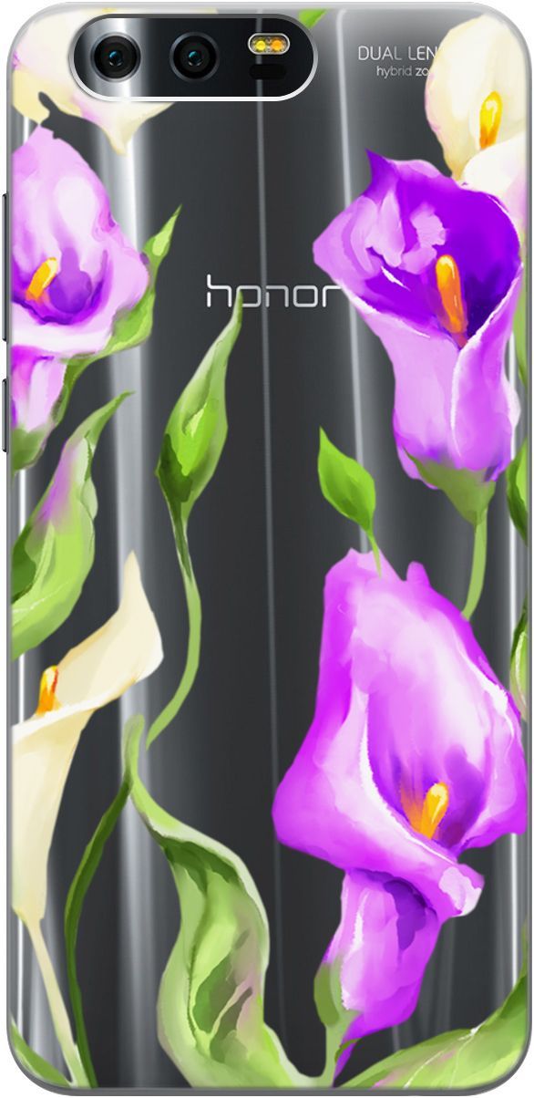 

Силиконовый чехол на Honor 9с 3D принтом "Amazing Callas" прозрачный, Прозрачный;фиолетовый, 5224