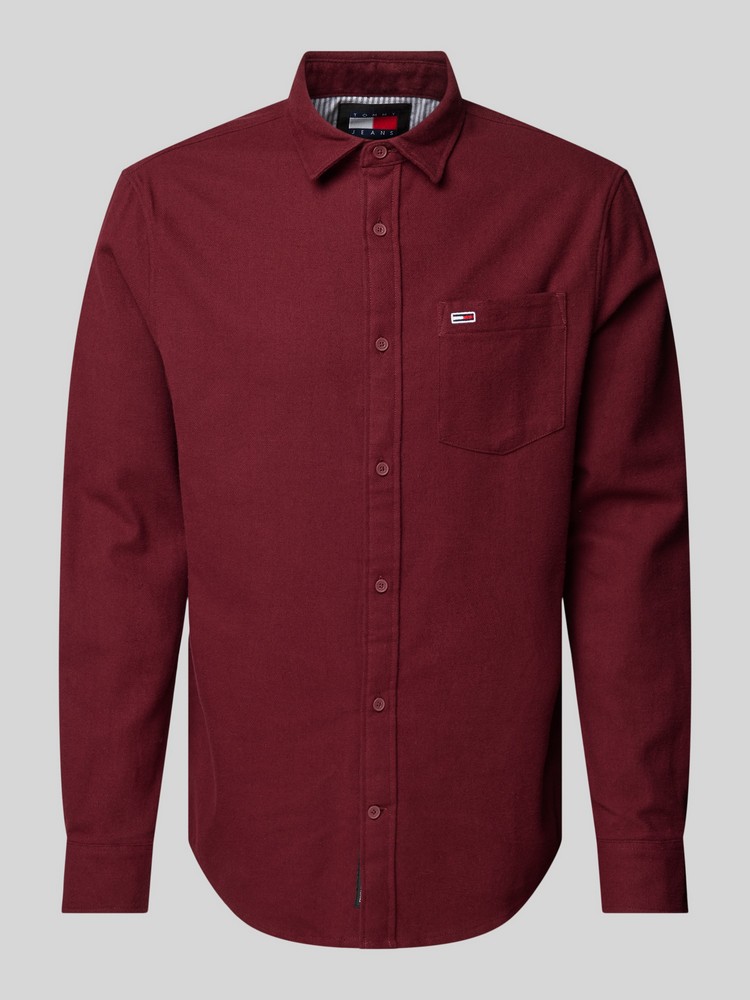 

Рубашка мужская Tommy Jeans DM0DM19656 бордовая S, Бордовый, DM0DM19656