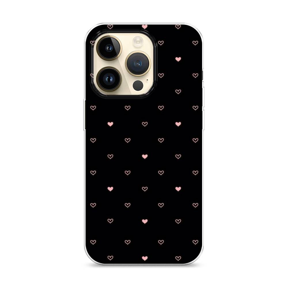 

Чехол Awog на Apple iPhone 14 Pro / Айфон 14 Pro "Черный фон и сердечки", 15250-3
