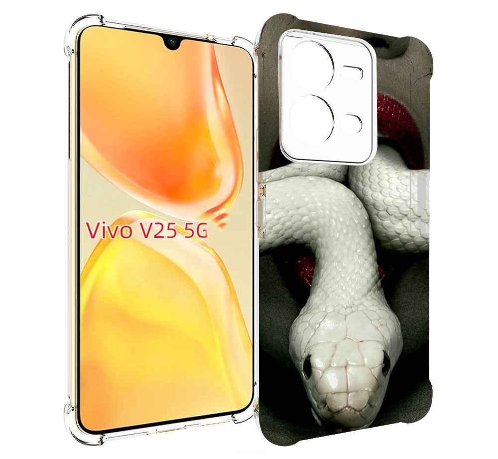 

Чехол MyPads белая-змея для Vivo V25 5G / V25e, Прозрачный, Tocco