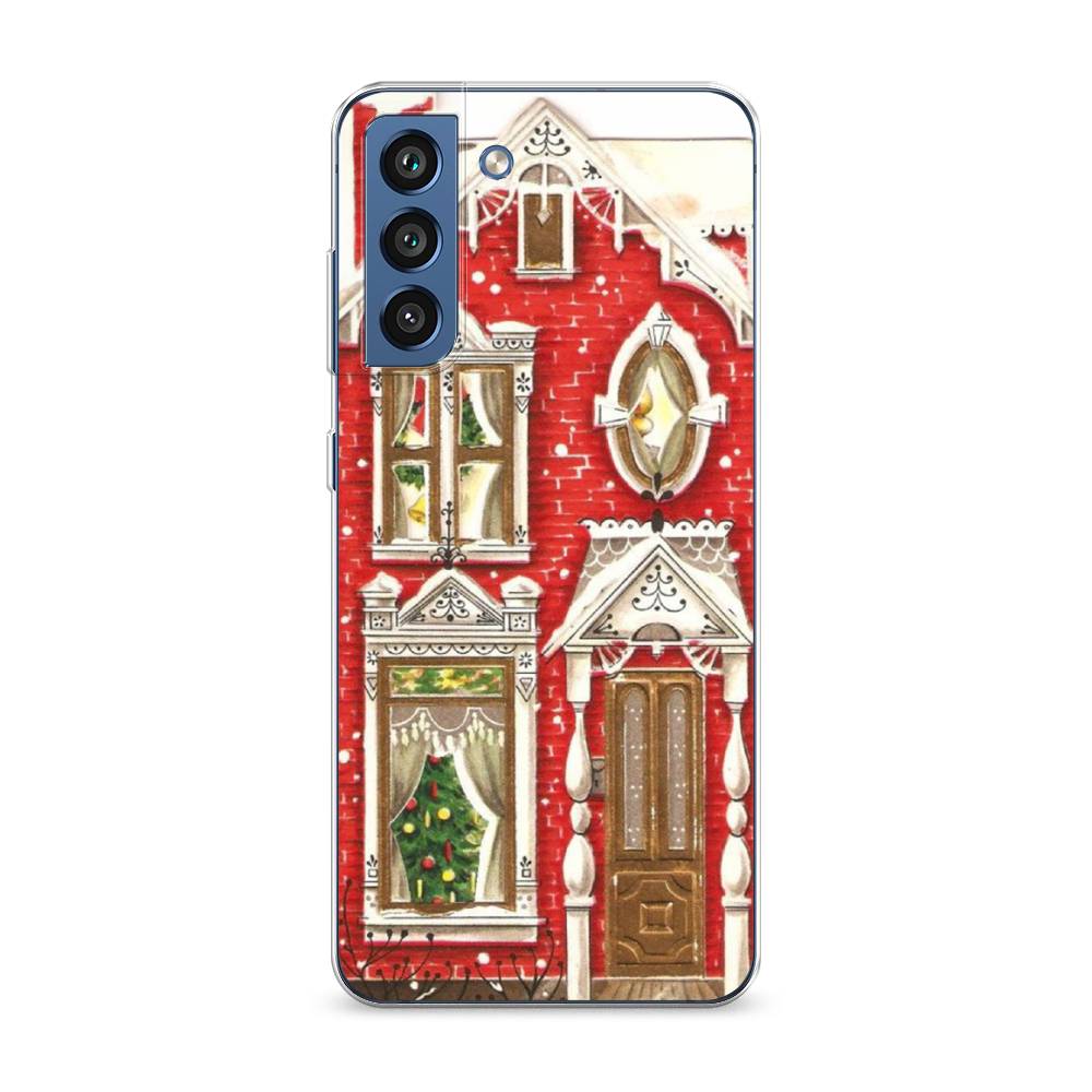 

Чехол на Samsung Galaxy S21 FE 5G "Пряничный домик", Белый;красный;зеленый, 2103050-5