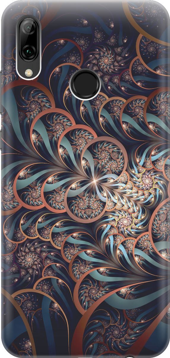 

Чехол на Honor 10 Lite/Huawei P Smart (2019) "Огуречные узоры", Голубой;коричневый, 6171
