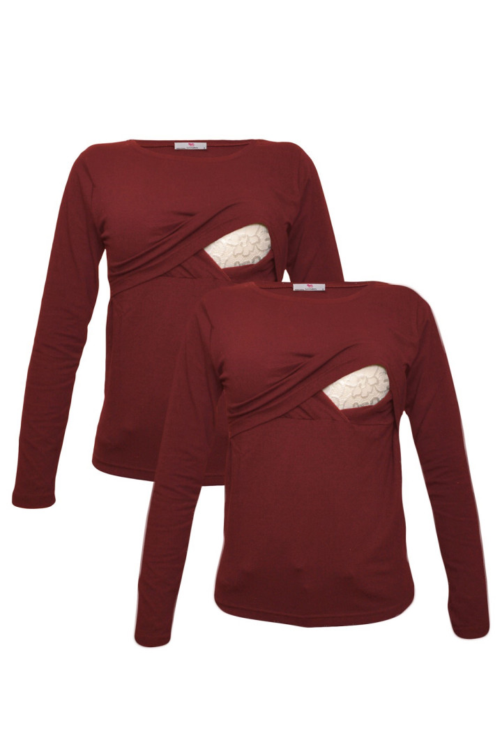 

Комплект лонгсливов для беременных Luvmabelly 58935 красный S, 58935