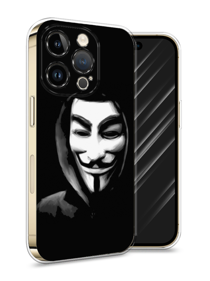 

Силиконовый чехол Awog "Анонимус" для Apple iPhone 14 Pro, Черный, 15250-5