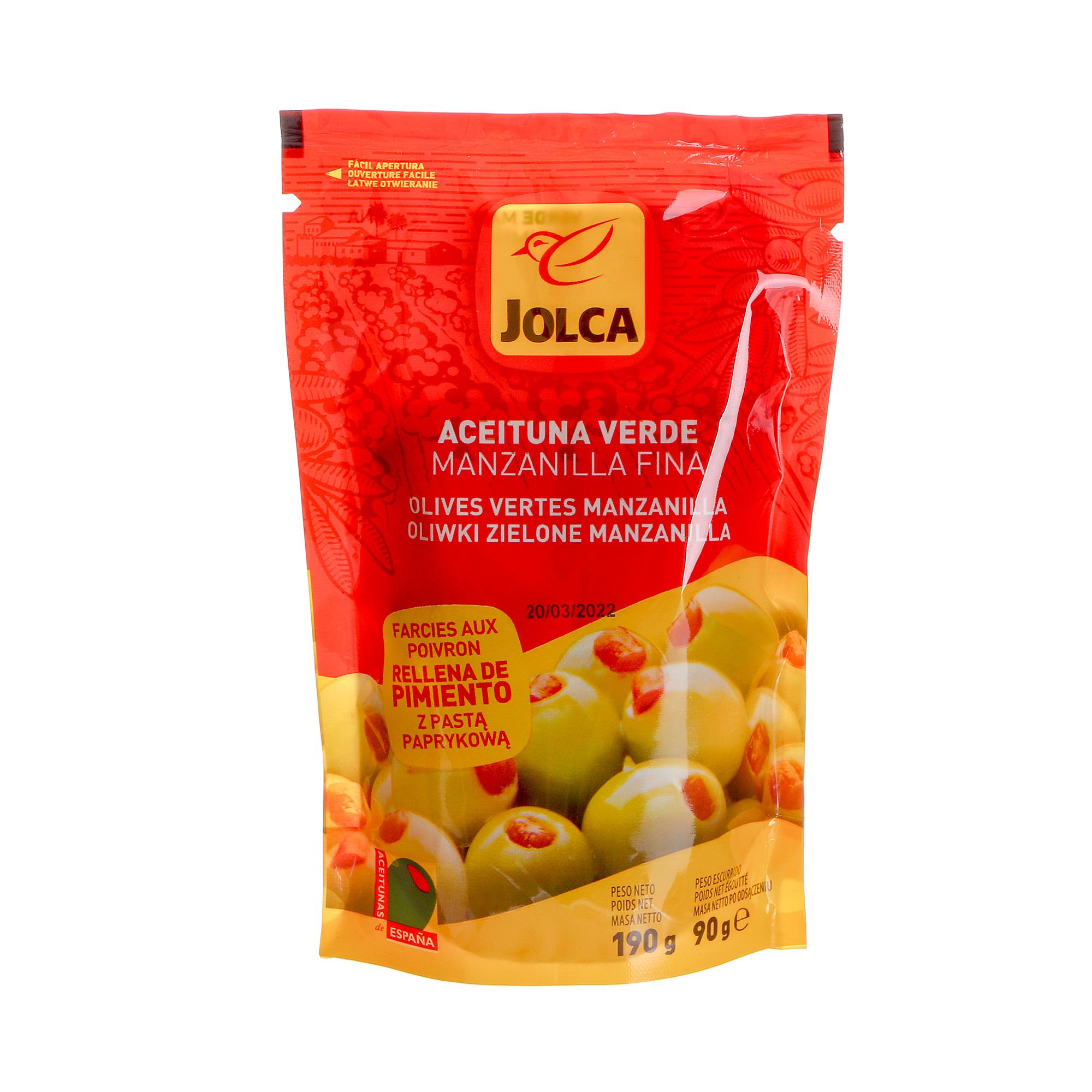 

Оливки Jolca зеленые фаршированные с перцем 190 г