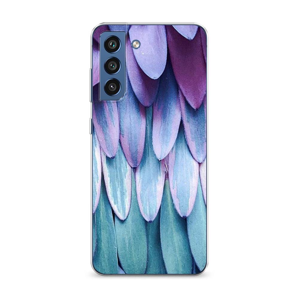 

Чехол на Samsung Galaxy S21 FE 5G "Синее перо", Фиолетовый;голубой, 2103050-3