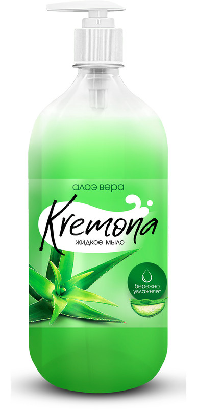 Жидкое мыло с дозатором Kremona АЛОЭ 1 литр жидкое мыло с дозатором kremona манго 1 литр